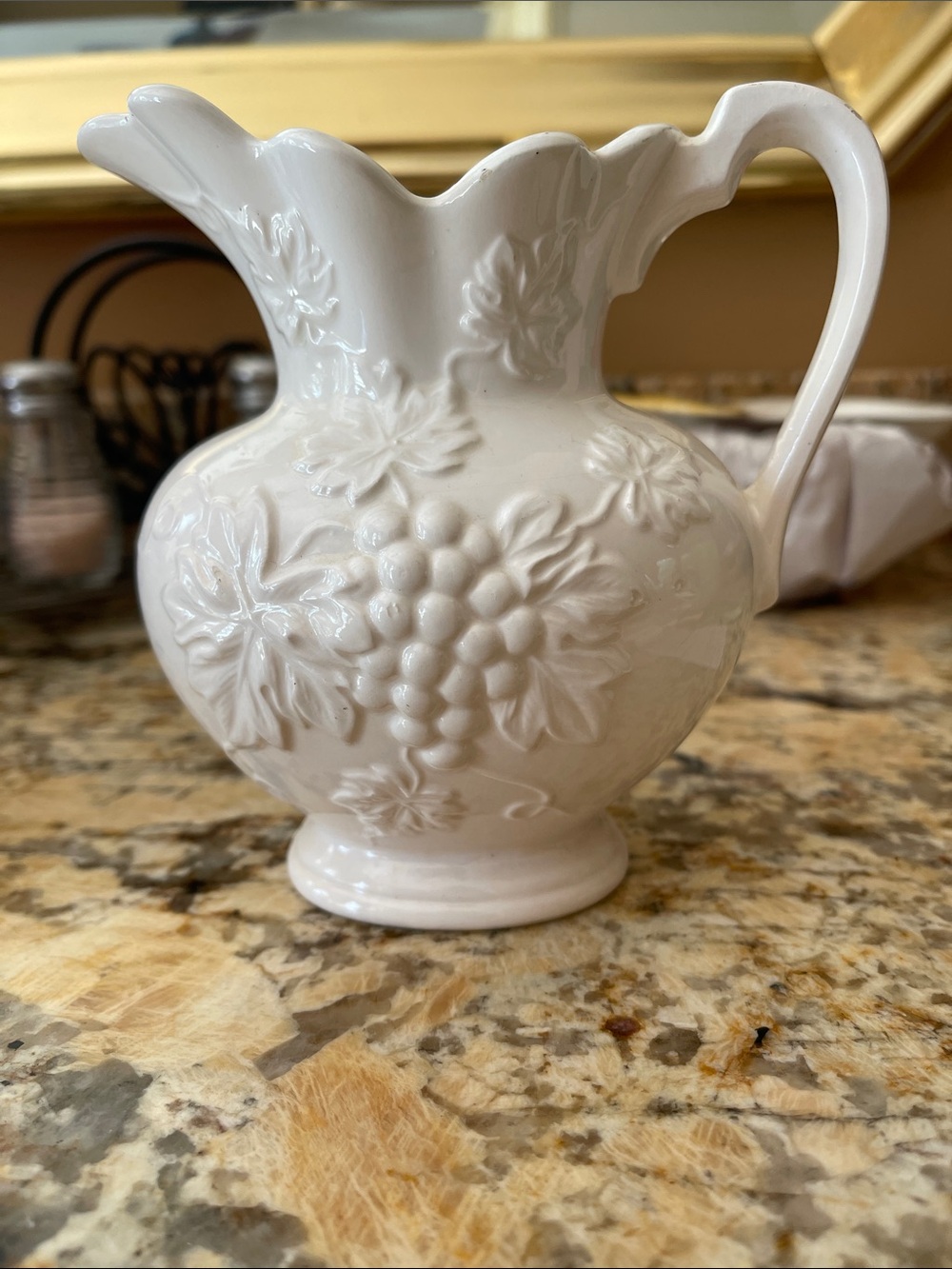 JAPAN! Vintage antique, White Glazed Ceramic Vase with Raised JAPAN Mark